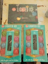 NOS Sealed Vintage 1960s GE Ice Christmas Lights Set D30 Bronners Lot of 3 picture