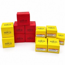 Lot of 14 Invicta Watch Boxes Empty Original Yellow Red Presentation Cases picture