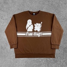 Star Wars Our Universe Brown Free Hugs Chewbacca Ewok Sweatshirt Womens Medium picture