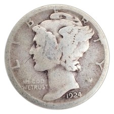 1924-S Mercury Dime G Good 90% Silver picture
