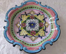 HERNANDEZ Puebla Mexico Talavera Signed Pottery Plate 12 3/4” Bright Color-Great picture