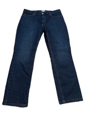 L.L.Bean Favorite Fit Flannel Lined Jeans Women’s 16 Reg Dark Wash Maine Winter picture
