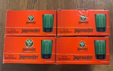 4 Box SET OF 6 Jagermeister green glass shot glasses embossed logo 24 Total New picture
