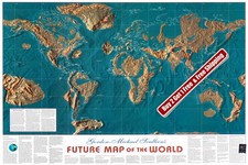1993s Vintage World Map Future Geophysical Prediction Idea 24 x 36 Inch #T234 picture
