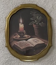 Vintage J Ross Fruit of the Spirit Print Gold Cast Metal Frame 1970s picture