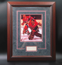 Jacques Plante Signed Autographed Framed Index Card Montreal Canadiens JSA LOA picture