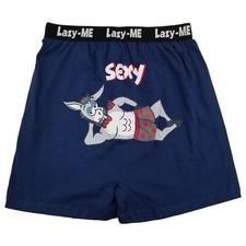 Lazy Me Mens Dark Blue Sexy Ass Funny Novelty Underwear Boxer Shorts picture