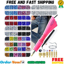 Hotfix Rhinestones Applicator Kit with 11000PCS Hot Fix Crystals 3Mm 4Mm 5Mm, Be picture