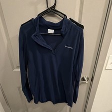 Columbia Men's  Large Blue Navy 1/4 Zip Fleece Pullover Jacket picture
