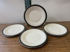 Four Franciscan indigo bread plates Plate Silver Rim picture