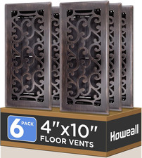 4X10 Inches 1-6 Pack Heavy Duty Walkable Floor Register - Easy Adjust Air Supply picture