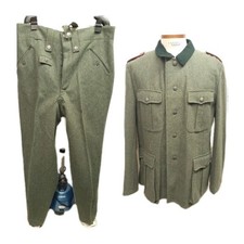 Rep. Uniform GERMAN EM M40 FIELD GREEN WOOL TUNIC TROUSERS SUIT  XL Pants Jacket picture