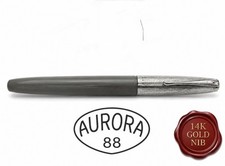 AURORA 88 Vintage Gray Fountain Pen Short Cap 14K Gold Nib VA3915 picture