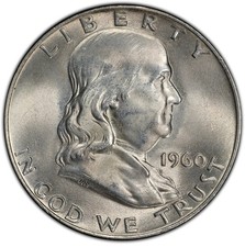 1960-D 50c Franklin Half Dollar Brilliant Uncirculated Denver US Silver Coin picture