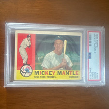 1960 Topps Mickey Mantle #350 New York Yankees Baseball Card, PSA Graded picture