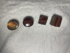 Vintage Agate Pill Box Snuff Trinket Case Antique Banded Stone - Sold Separately picture