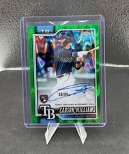 🔥⚾ 2026 Topps Chrome Carson Williams Green RayWave RC Auto /99 Rays 30/99 picture