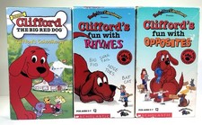 VTG 1992 Lot Of 3 Clifford's VHS Tapes • Fun W/Opposites Rhymes Schoolhouse picture