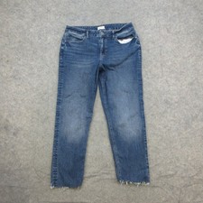 m jeans by maurices Women's Blue Wash Size 16 Regular High Rise Taper Raw Hem picture