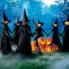 Halloween Holding Hands Screaming Witches Sound Decorations,Large Light Up picture