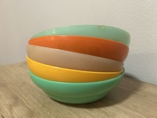 Vintage Tupperware Cereal Bowls Lot of 5 Mixed Era Multi Color Stacking As Is picture