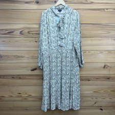 Current Air Anthropologie Olivia Dress 3X Snakeskin Pleat Neck Ties Maxi NWT B11 picture