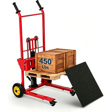 450LBS Hydraulic Lift Pallet Stacker 36in Portable Forklift for Garage Use, Red picture