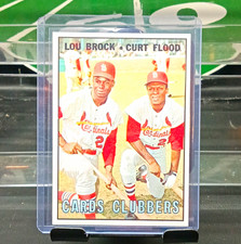 Topps 1967 Cards' Clubbers Insert #63 Curt Flood Lou Brock St. Louis Cardinals picture