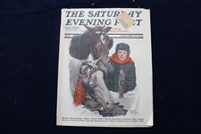 1924 JANUARY 12 THE SATURDAY EVENING POST MAGAZINE - HORSES COVER - E 33647 picture