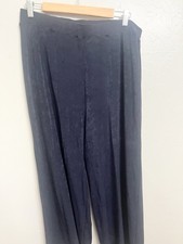 Chico's Travelers Women's Size 2 Large Blue Pants Crop Stretch Slinky Wide Leg picture