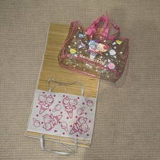 Vintage 2004 Y2K Sanrio LTD Hello Kitty Ice Cream PVC Bag Beach Straw Grass Mat picture