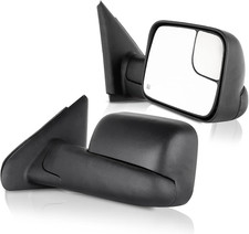 Pair Tow Mirrors Dodge Ram 1500 2002-2008 2500 3500 2003-2009 Power Heated Black picture