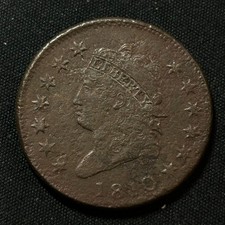 1810 Classic Head Large Cent Philadelphia Mint Fine Condition Damaged picture