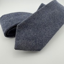 Vintage Via Europa Tie Blue Lambswool Nylon Blend Short Made in Italy picture