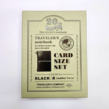 20th Anniversary TRAVELER'S Notebook Card Size Set - Black Leather Cover picture