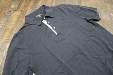 Reiss Polo Shirt Mens Medium Navy Blue Solid Knit Contrast Placket Stretch picture