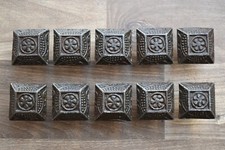 Vintage Victorian cast iron knobs cabinet drawer door handle pull rustic 10 pcs picture
