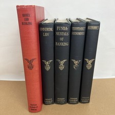 5 Lot - VTG American Institute of Banking Hardcover Book Economics Law Fundament picture
