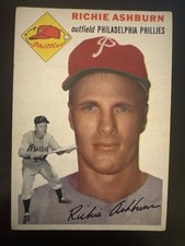 1954 Topps - Richie Ashburn #45 HOF EX Philadelphia Phillies centered picture
