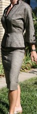 Iconic 1950s Vintage Lilli Ann Paris San Francisco Skirt Suit Herringbone Tweed picture