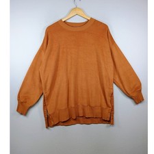 Cozycore Aerie Womens Medium Burnt Orange Oversized Fleece Crewneck Sweatshirt picture