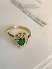 Colombian Emerald 58 Carats and .35 Carats Diamond 14K Gold Estate Ring picture
