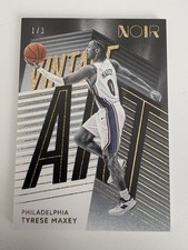 2025-26 Panini Noir Tyrese Maxey Vintage Art FOTL Gold Glitter 1/3 #54 picture