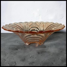 Antique 1930s Jeannette Pink Depression Glass Petal Swirl 13