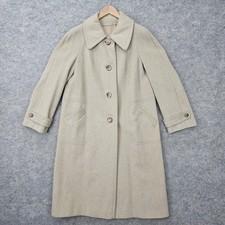 Youthcraft Women's Tan Beige Vintage ILGWU Wool Button Front Trench Coat FLAWS picture