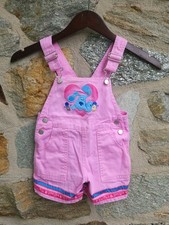 RARE VTG Nick Blue's Clues Baby Girl Pink Overalls Size 2T Heart Embroidered picture