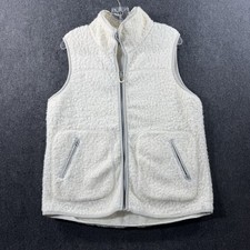 Woolrich Siskiyou Vest Women's Medium Ivory Fleece Soft Pockets Winter NWT picture
