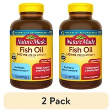 (2 pack) Nature Made Fish Oil 2400mg per Serving Softgels, Omega 3 Fish Oil Supp picture