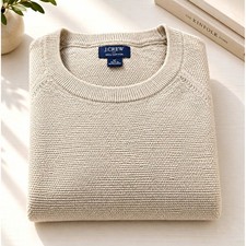J.CREW Men's Crewneck Pullover Knit Sweater Cotton Ribbed  CD617 100% Cotton MED picture