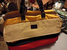 Vintage 90s JM New York Retro Colorblock Rolling Duffel Carry-On 22